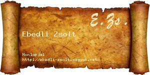 Ebedli Zsolt névjegykártya